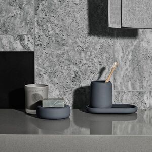 Blomus Sono Magnet Bathroom Set - Soap Dispenser, Tumbler, Tray, & Canister